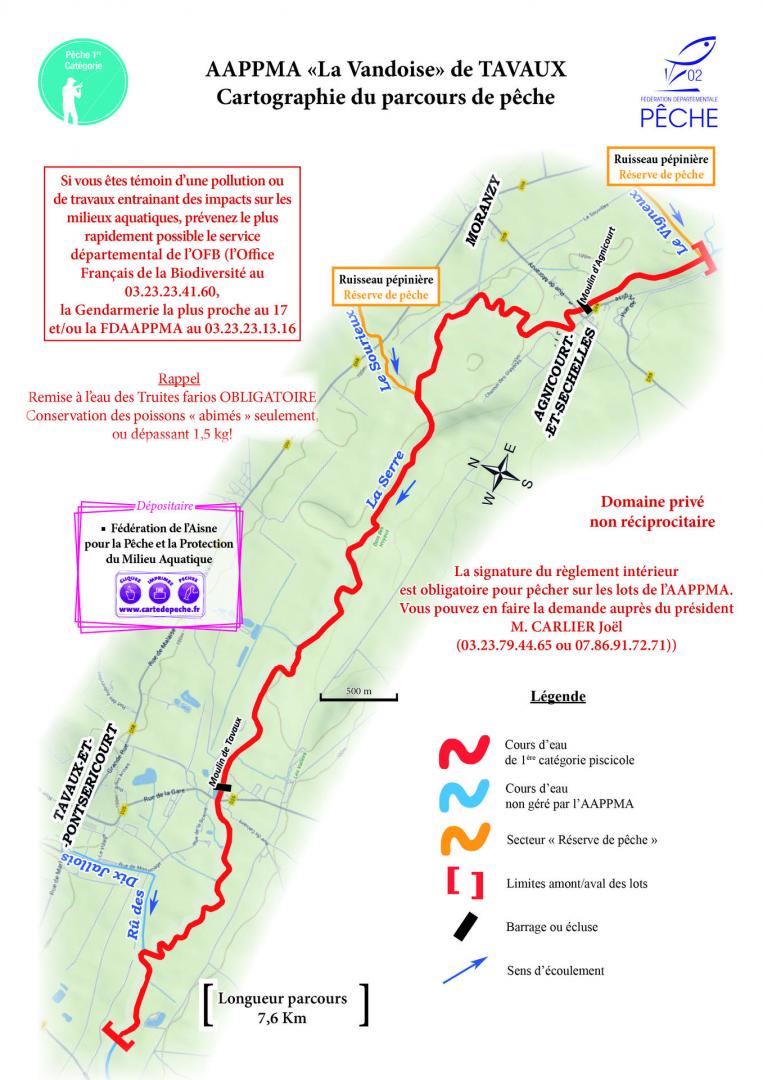 Cartographie du parcours de pêche 